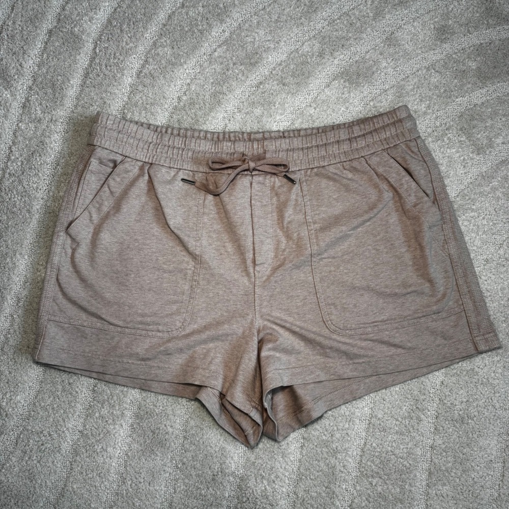 Athleta Shorts Heathered Cotton Spandex Size 20 Drawstring Athleisure
